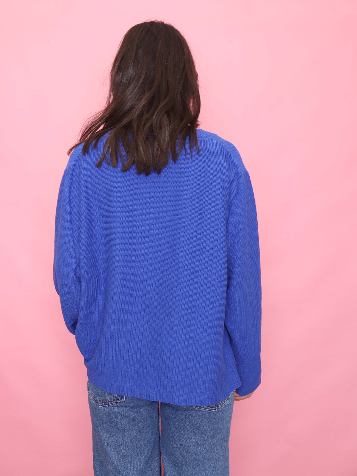 Vintage Blue Lightweight Textured Knit Cardigan