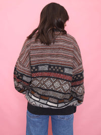 Hugo Boss Vintage Patterned Knit Button-Up Cardigan