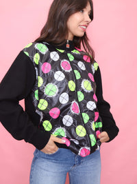 Vintage Graphic Patterned Zip-Up Knit Cardigan Jacket