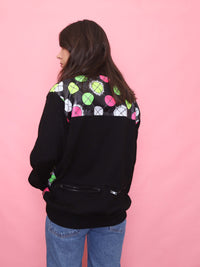 Vintage Graphic Patterned Zip-Up Knit Cardigan Jacket