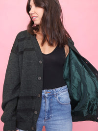 Vintage Dark Knit Cardigan Jacket