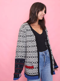Vintage Fair Isle Patterned Knit Cardigan