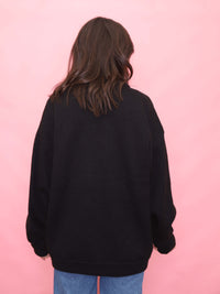 Vintage Black Knit & Faux Suede Cardigan Jacket