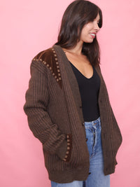 Vintage Brown Button Up Cardigan Jacket