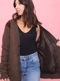 Vintage Brown Button Up Cardigan Jacket