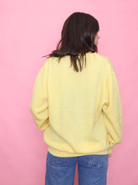 Vintage Yellow Button-Up Knit Cardigan