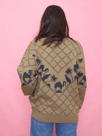 Vintage Camel & Desert Knit Jumper - 90s Graphic Sweater