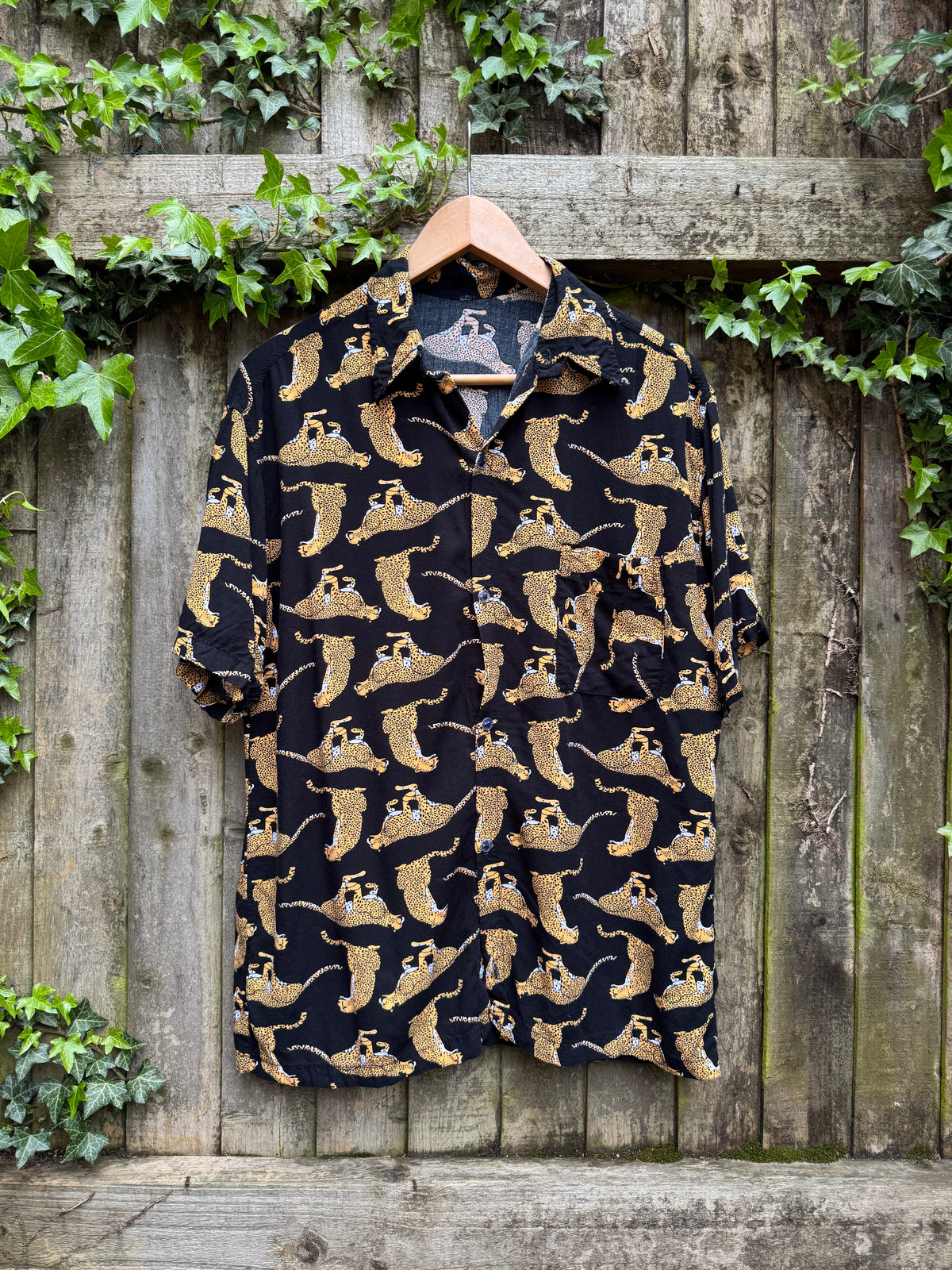 Vintage Style Leopard Print Shirt | Black Animal Print
