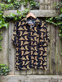 Vintage Style Leopard Print Shirt | Black Animal Print