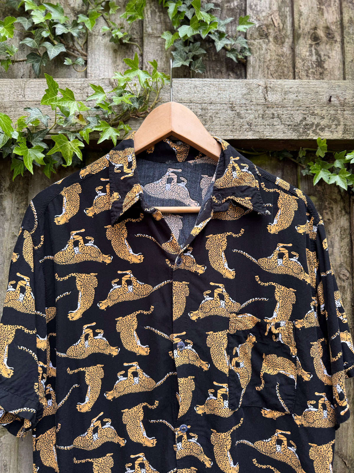 Vintage Style Leopard Print Shirt | Black Animal Print