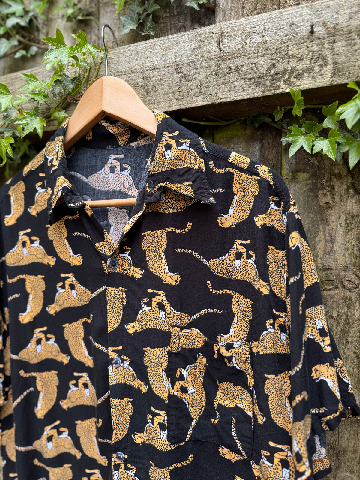 Vintage Style Leopard Print Shirt | Black Animal Print
