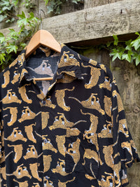 Vintage Style Leopard Print Shirt | Black Animal Print