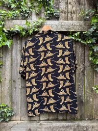 Vintage Style Leopard Print Shirt | Black Animal Print