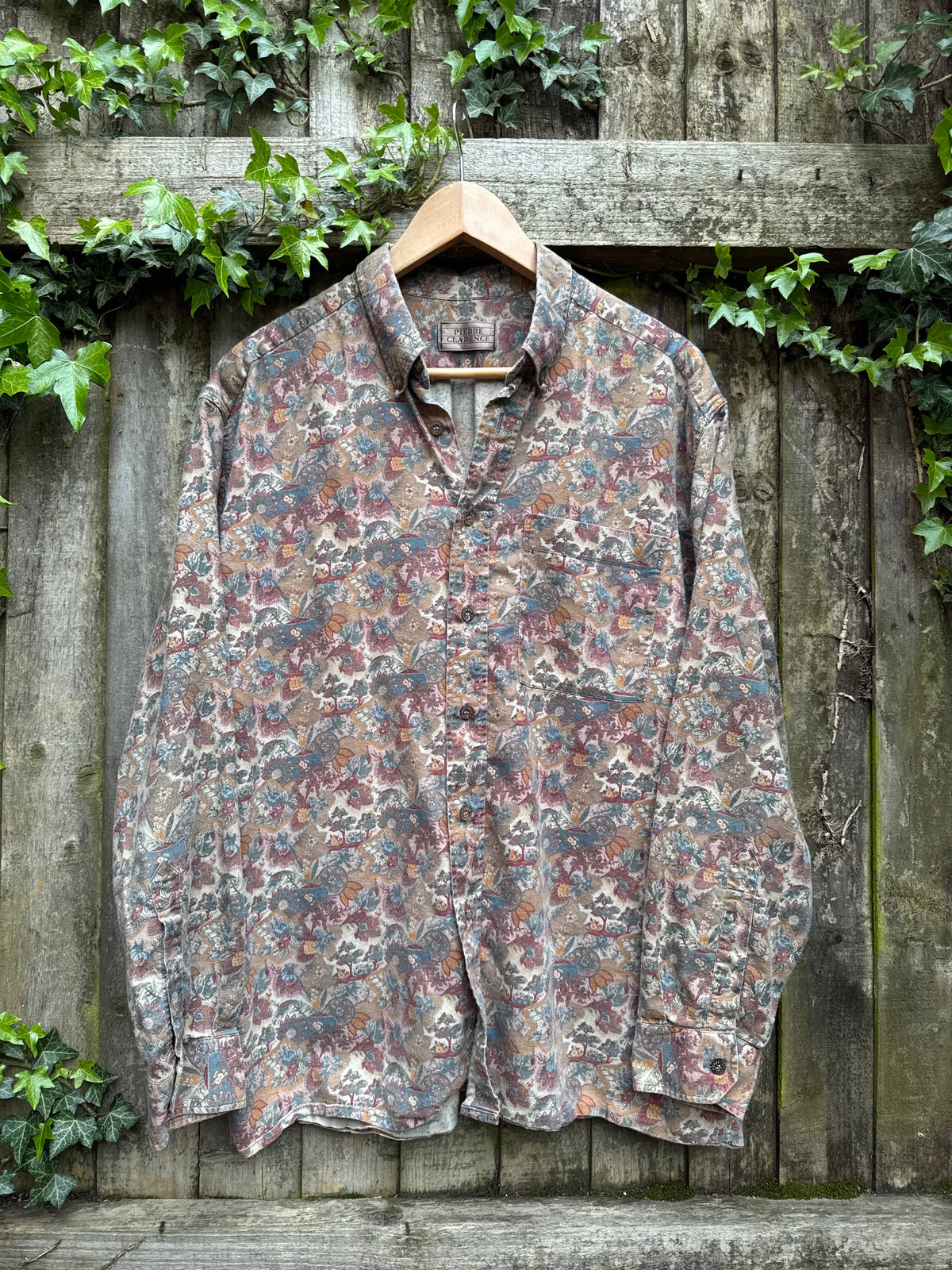 Vintage Tapestry Print Shirt | Floral Pattern Long Sleeve