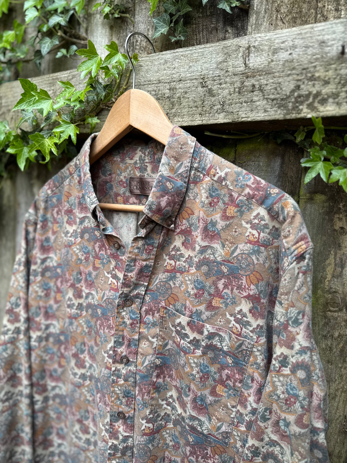 Vintage Tapestry Print Shirt | Floral Pattern Long Sleeve