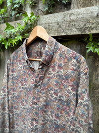 Vintage Tapestry Print Shirt | Floral Pattern Long Sleeve