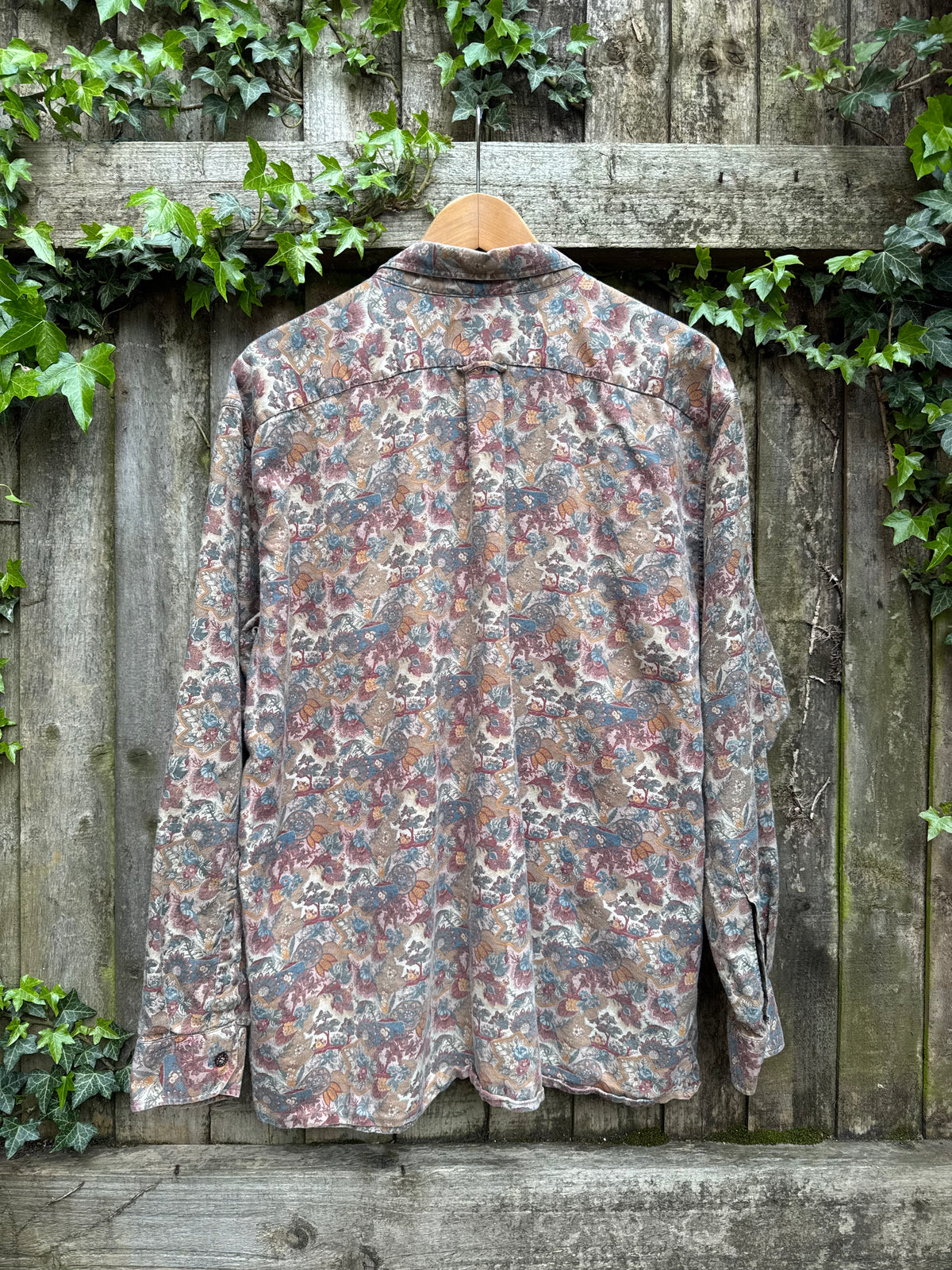 Vintage Tapestry Print Shirt | Floral Pattern Long Sleeve