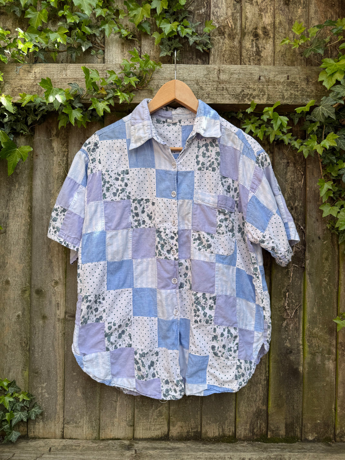 Vintage Patchwork Pattern Shirt | Mixed Print Short Sleeve