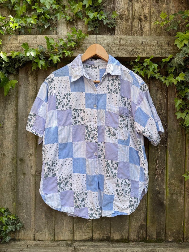 Vintage Patchwork Pattern Shirt | Mixed Print Short Sleeve