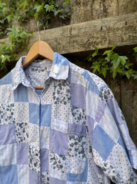 Vintage Patchwork Pattern Shirt | Mixed Print Short Sleeve