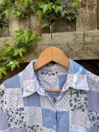 Vintage Patchwork Pattern Shirt | Mixed Print Short Sleeve