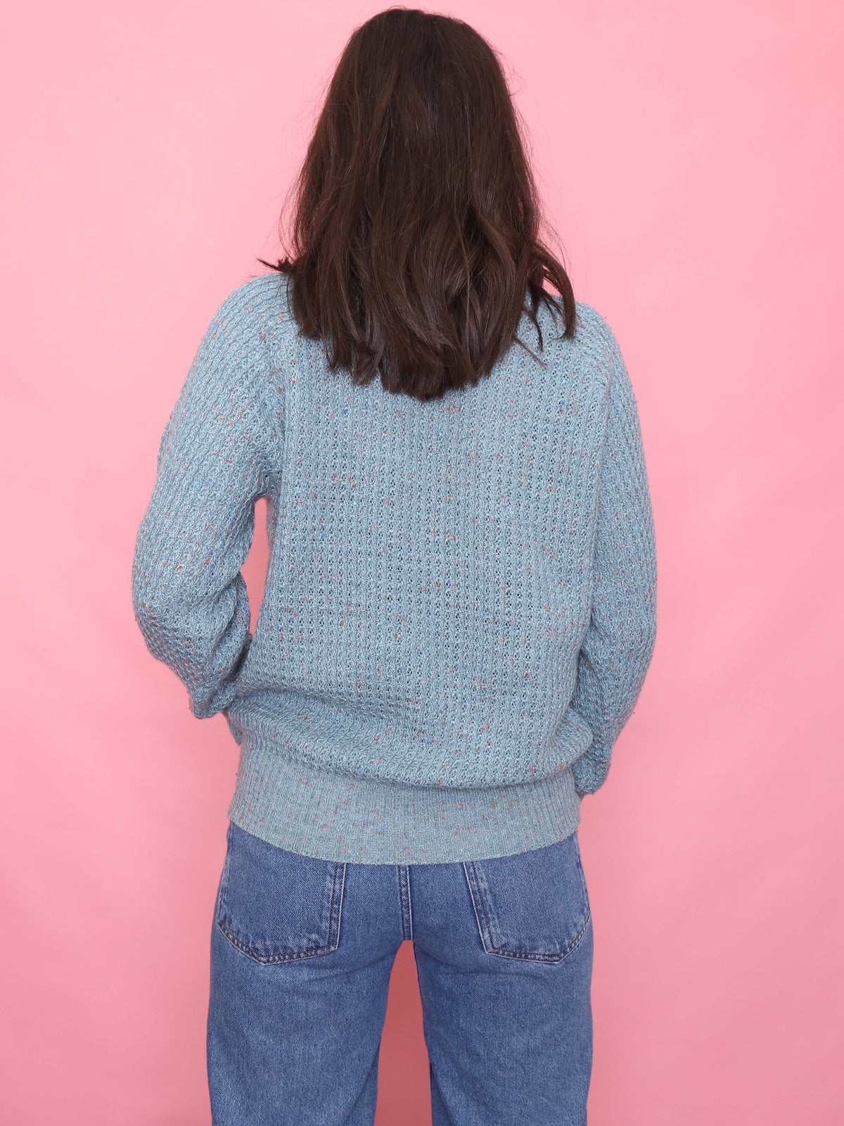 Vintage Blue Flecked Knit Jumper