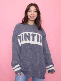 Vintage Tintin Oversized Knit Jumper