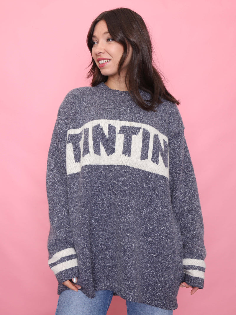 Vintage Tintin Oversized Knit Jumper