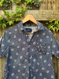 Scotch & Soda Print Shirt | Floral Pattern Short Sleeve Blue