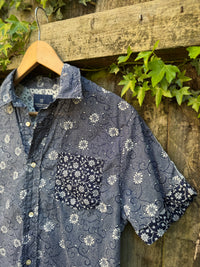 Scotch & Soda Print Shirt | Floral Pattern Short Sleeve Blue