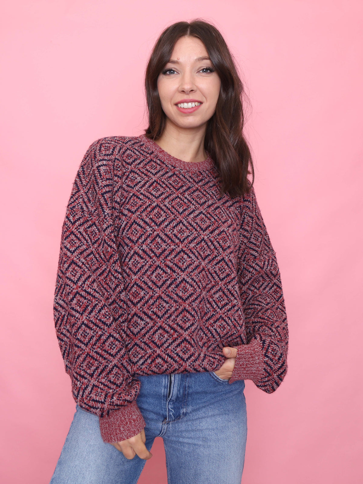 Vintage Pattern Knit Jumper