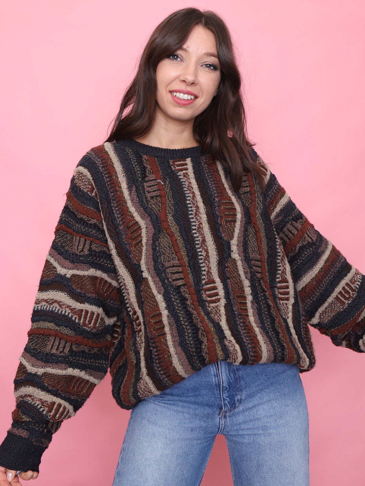 Vintage Chunky Textured Knit Jumper