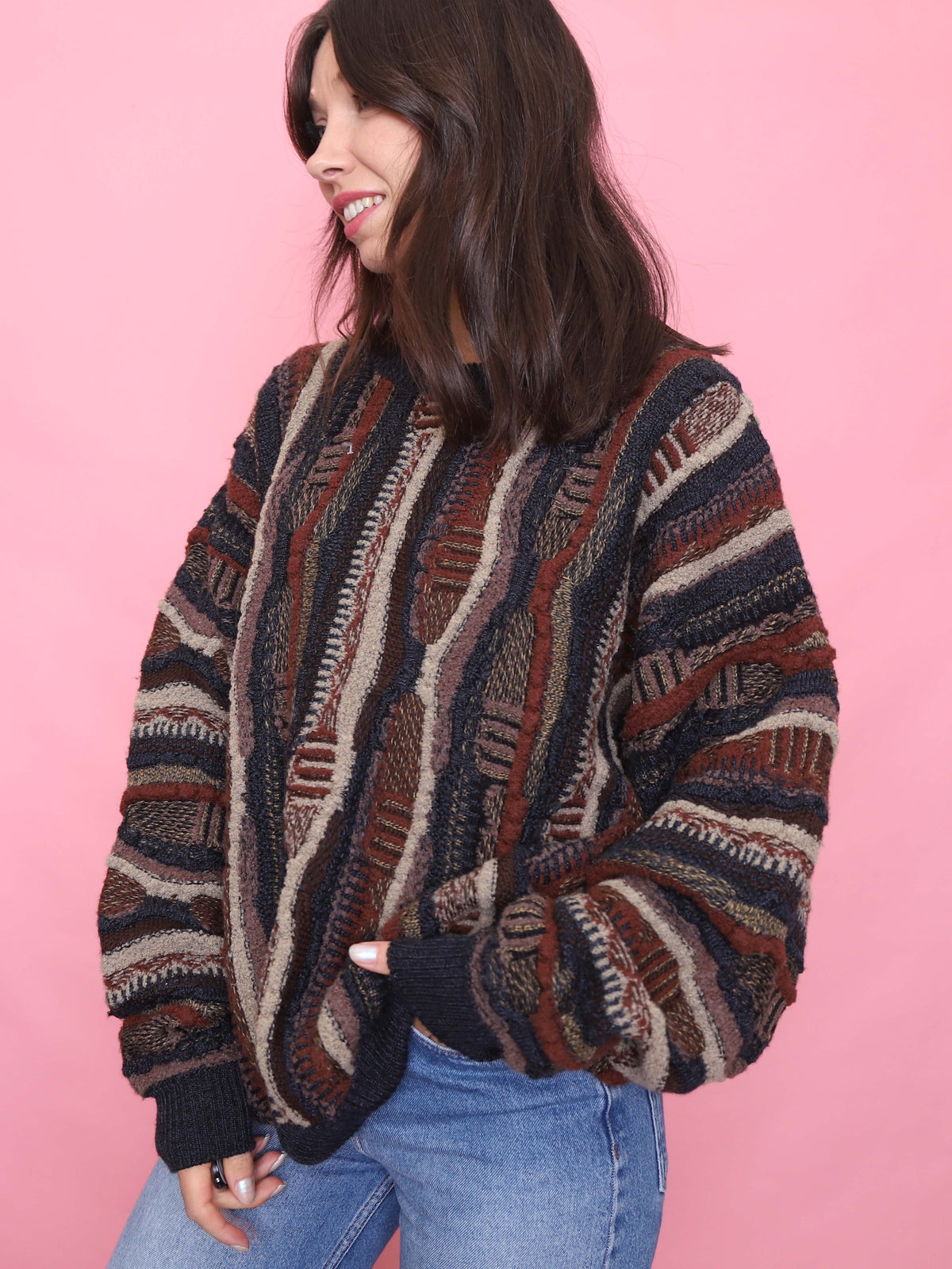 Vintage Chunky Textured Knit Jumper