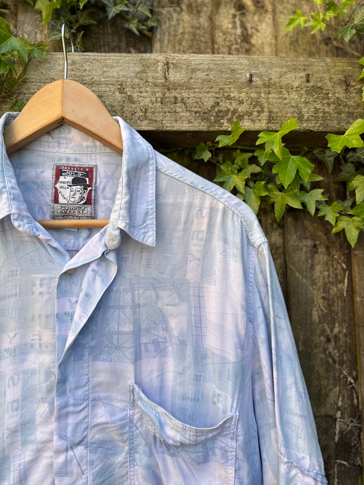Vintage Pastel Abstract Print Shirt | Graphic Pattern Short Sleeve