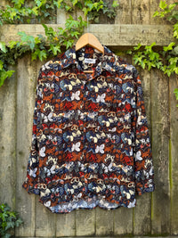 Vintage Butterfly Print Shirt | Statement Long Sleeve