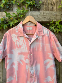 Retro Palm Tree Print Shirt | Pink Tropical Holiday Summer Shirt
