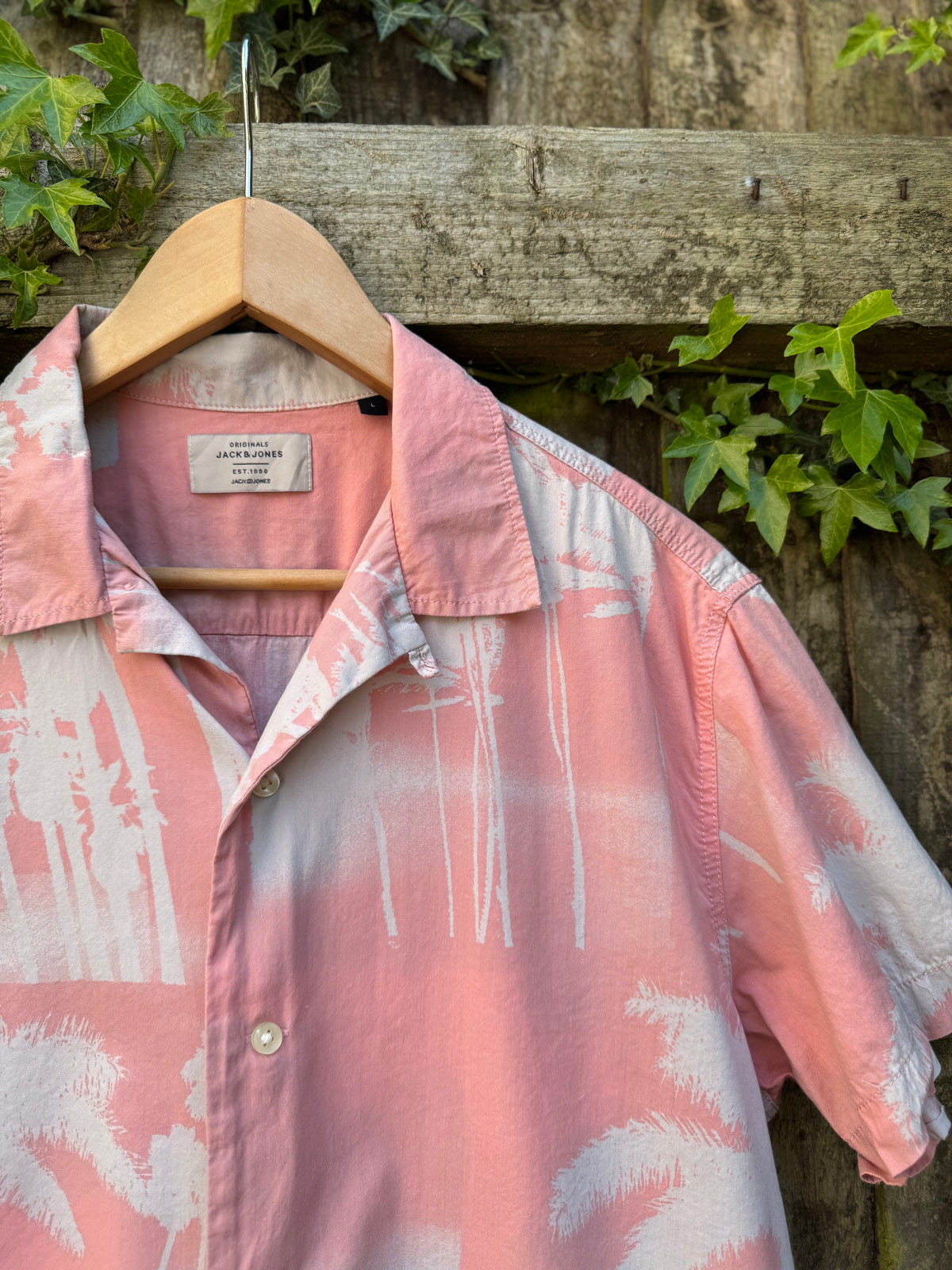 Retro Palm Tree Print Shirt | Pink Tropical Holiday Summer Shirt