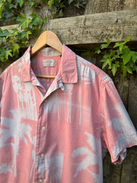 Retro Palm Tree Print Shirt | Pink Tropical Holiday Summer Shirt
