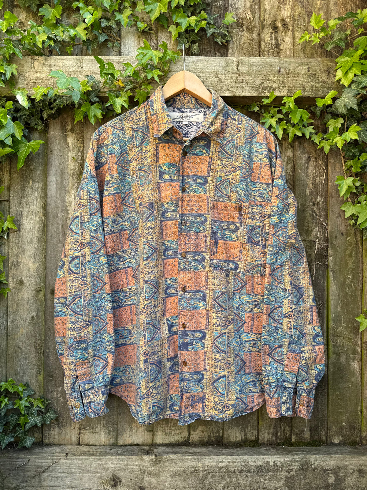 Vintage Abstract Pattern Shirt | Multi Colour Long Sleeve