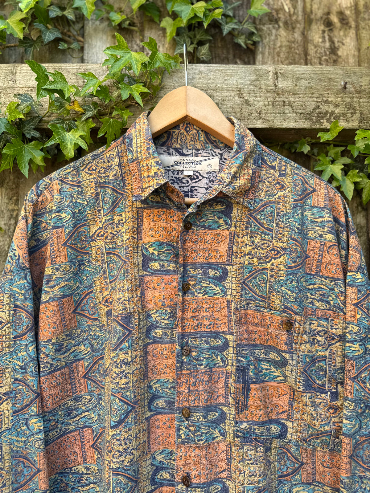 Vintage Abstract Pattern Shirt | Multi Colour Long Sleeve