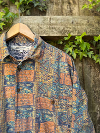 Vintage Abstract Pattern Shirt | Multi Colour Long Sleeve