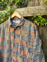 Vintage Abstract Pattern Shirt | Multi Colour Long Sleeve