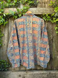 Vintage Abstract Pattern Shirt | Multi Colour Long Sleeve