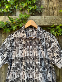 Basketball Photo Print Shirt | Monochrome Sports Graphic Short Sleeve