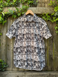 Basketball Photo Print Shirt | Monochrome Sports Graphic Short Sleeve