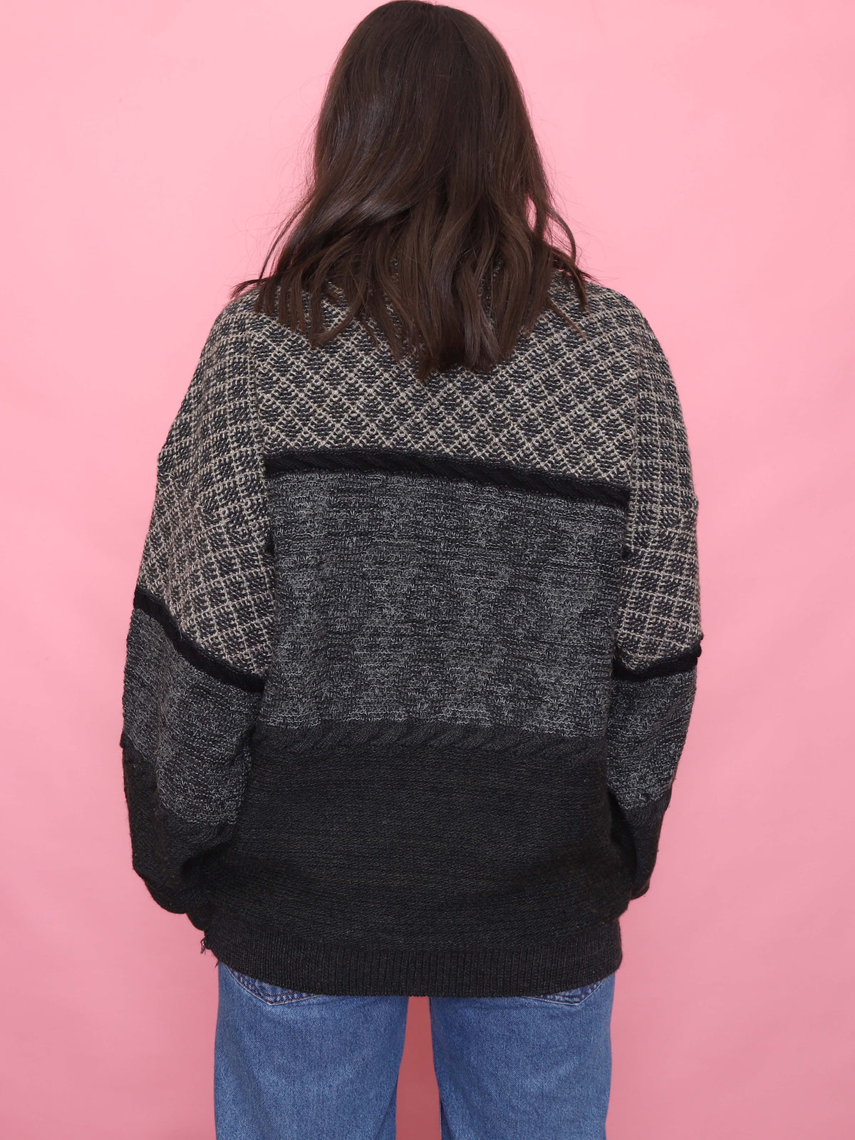 Vintage Textured Knit Pure New Wool Jumper