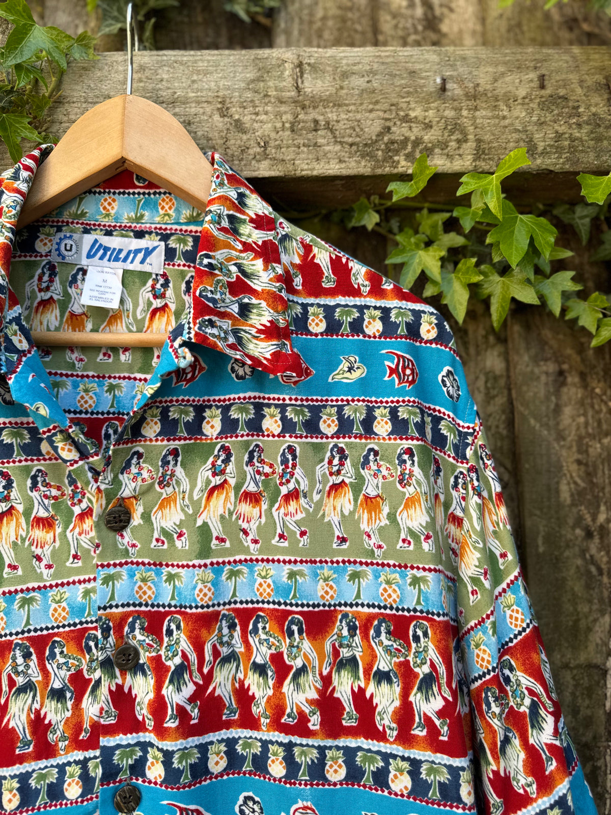 Vintage Hawaiian Print Festival Shirt | Tropical Pattern Short Sleeve