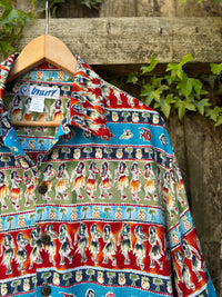 Vintage Hawaiian Print Festival Shirt | Tropical Pattern Short Sleeve