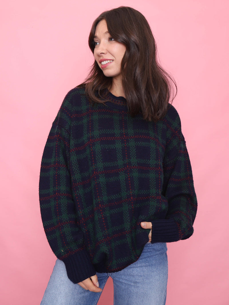 Vintage Tartan Pure New Wool Jumper
