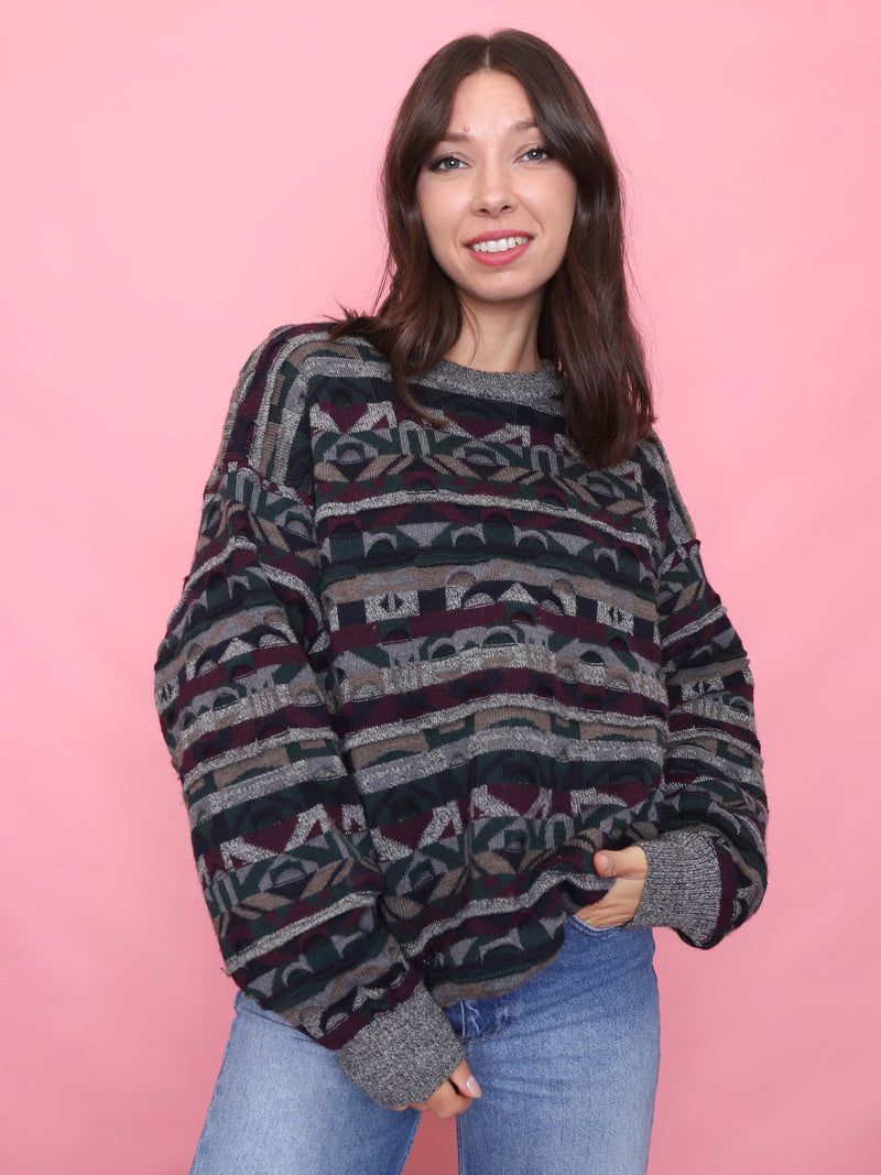 Vintage Patterned Pure New Wool Jumper